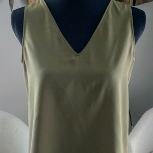 Classy sleeveless olive top